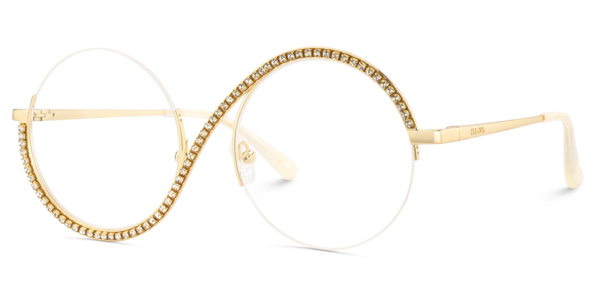 Women's Half Frame Glasses With Diamonds2