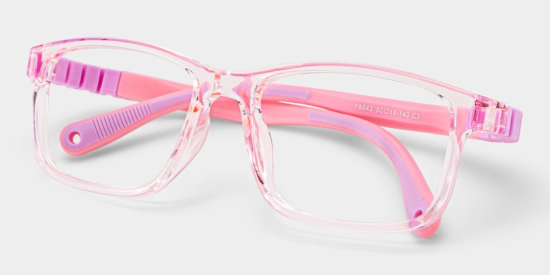 ZEELOOL Clay Rectangle Pink Glasses