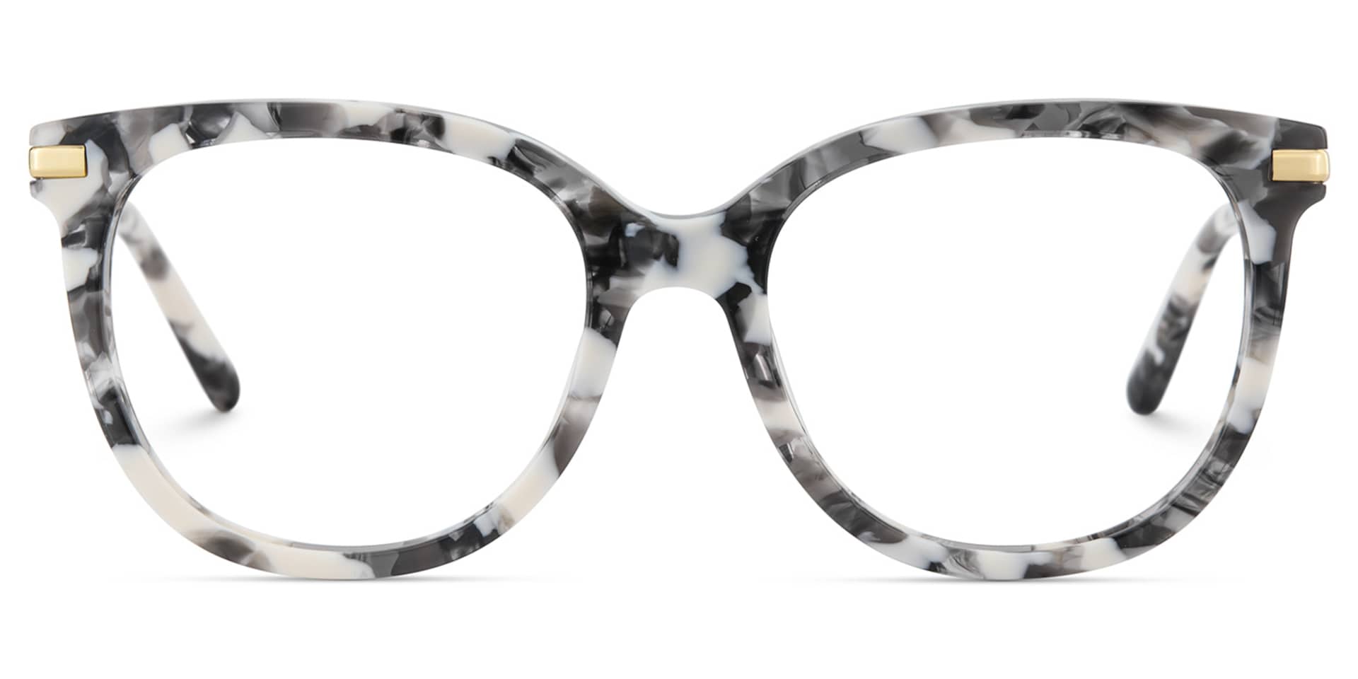 Round Grey Glasses With a Marble Pattern2