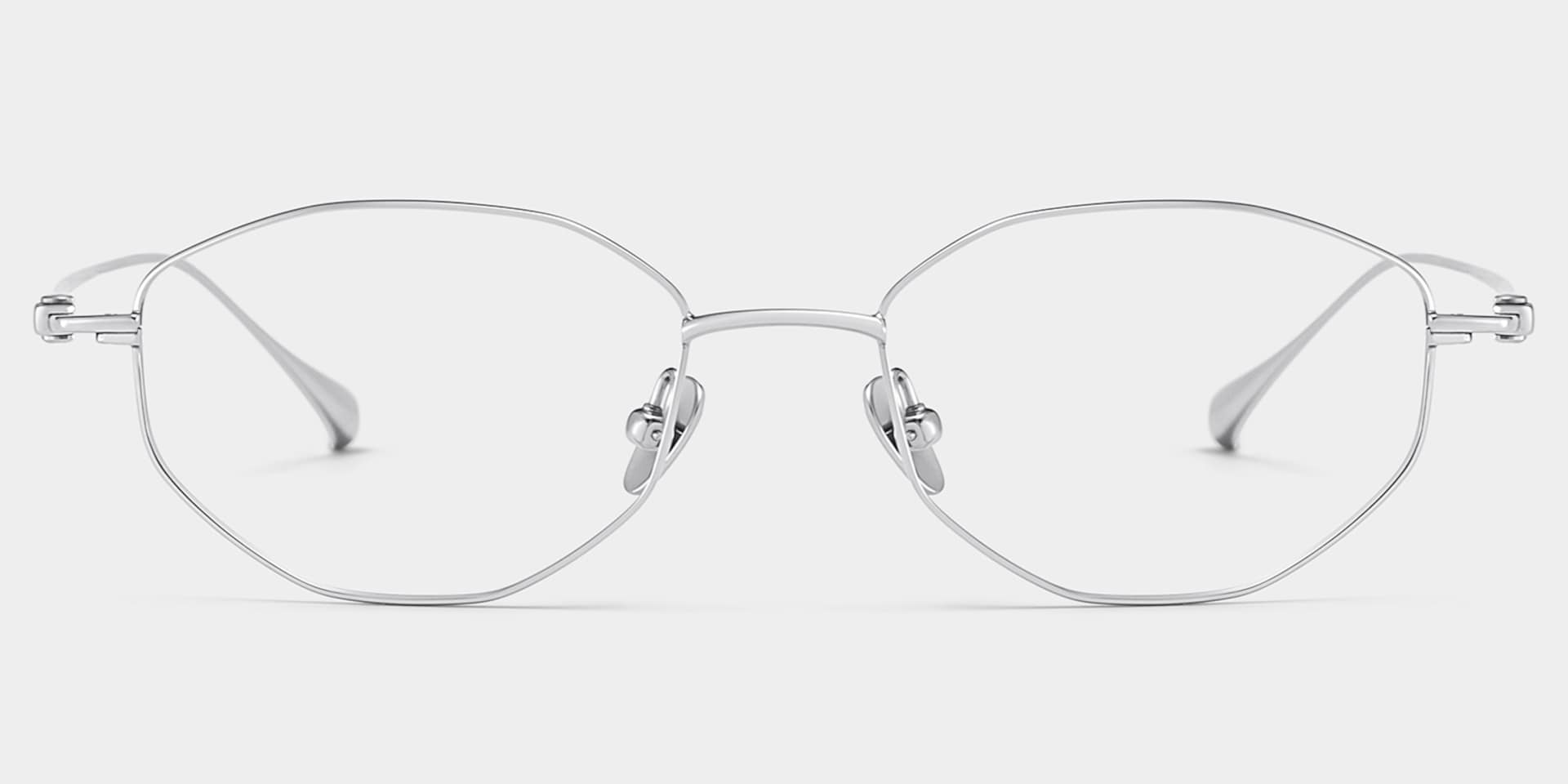 Everett Silver Frame Glasses with Geometric Frame Online |  ZEELOOL4
