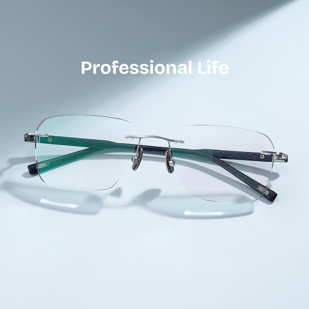 Claire Rectangle Silver Frame Eyeglasses for Man| ZEELOOL1