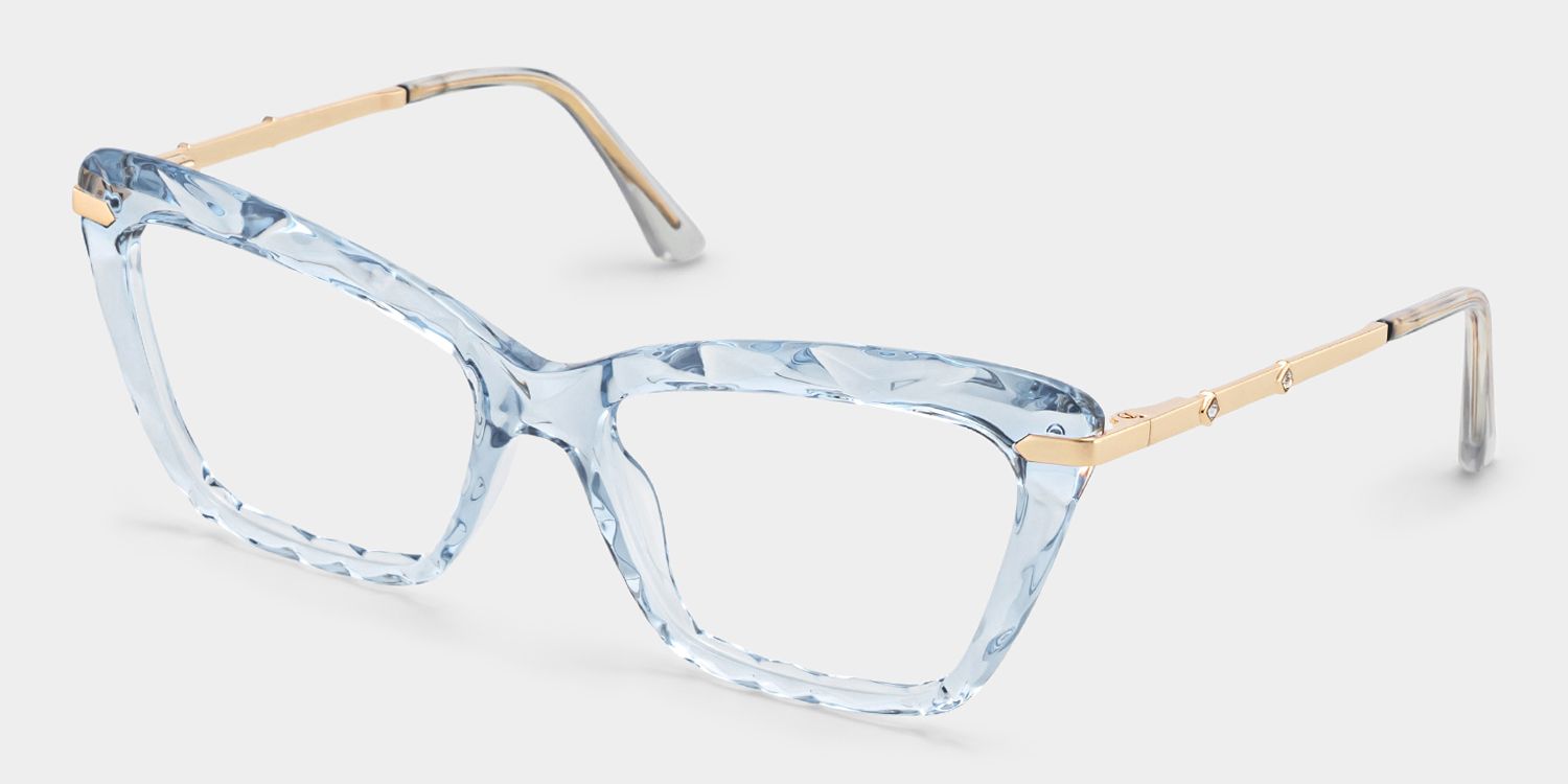 Juliet Cateye Light Blue Eyeglasses and Translucent Frame2