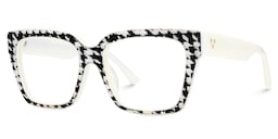 Juliane Rectangle Black White Glasses2