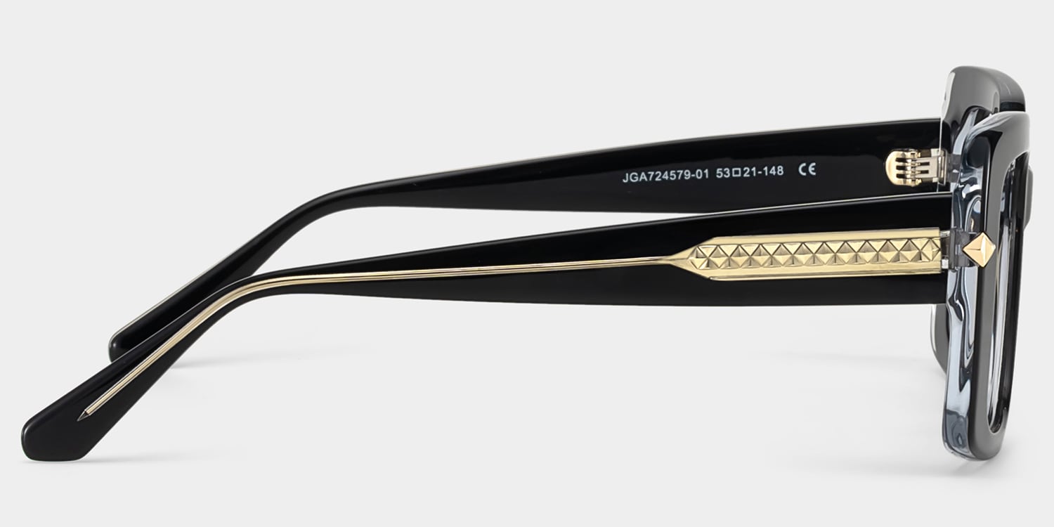 Neon Square Black Glasses6