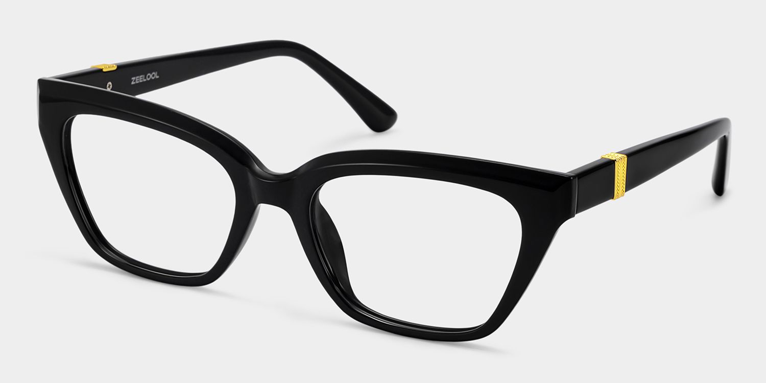 Quincy Black Cat Eye Eyeglasses with Lightweight Material | ZEELOOL3