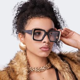 Jesse Rectangle Black Glasses6