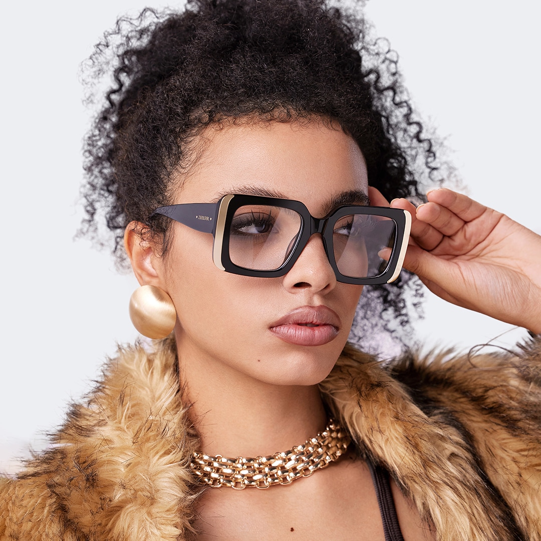 Jesse Rectangle Black Glasses6