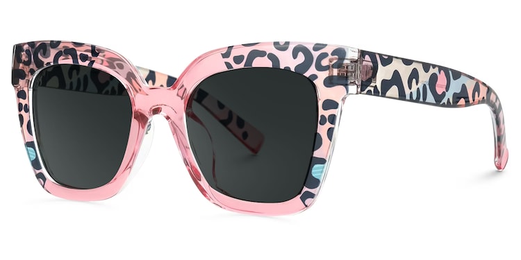 Malcolm Square PinkLeopard Glasses