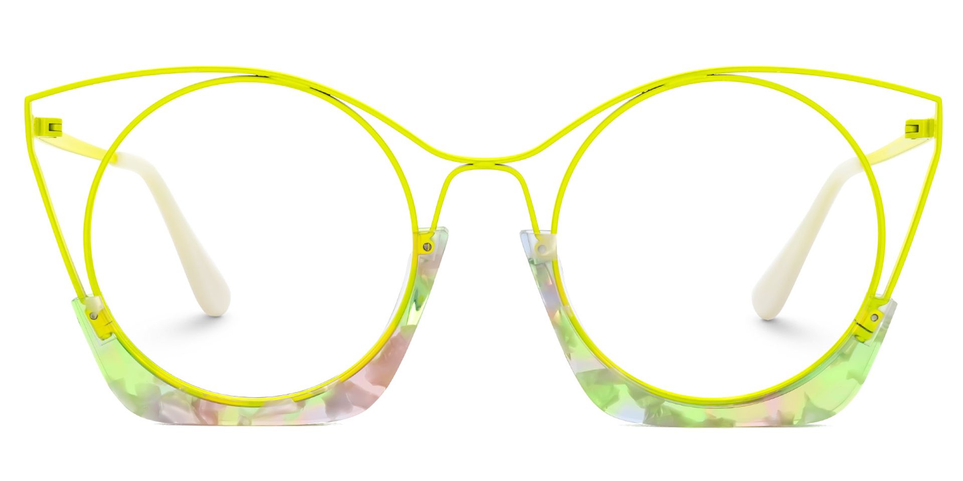 Designer Barbara Lime Green Cat Eye Glasses | Zeelool0
