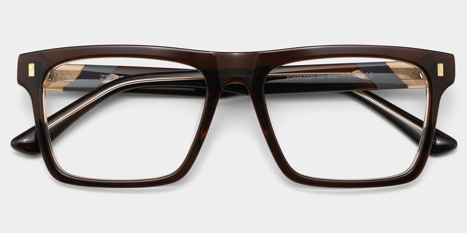 Rectangle Brown Eyeglasses- Henry Acetate Frame Glasses2