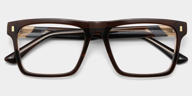 Henry Rectangle Brown Glasses
