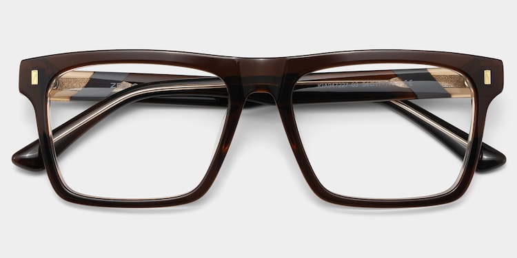 Henry Rectangle Brown Glasses