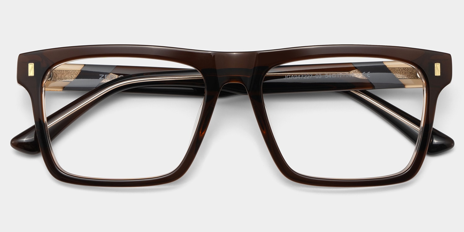 Henry Rectangle Brown Glasses2