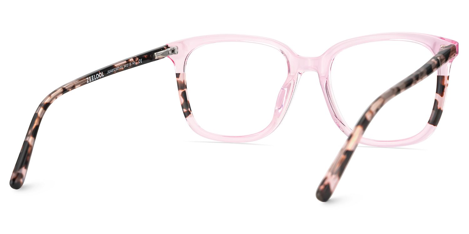 Finnley Acetate Pink Frame Glasses with Square Shape | Zeelool5