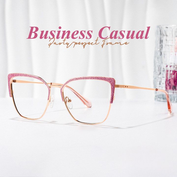 Javier Rectangle Pink Glasses