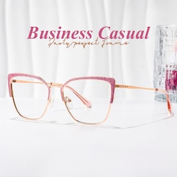 Javier Rectangle Pink Glasses0