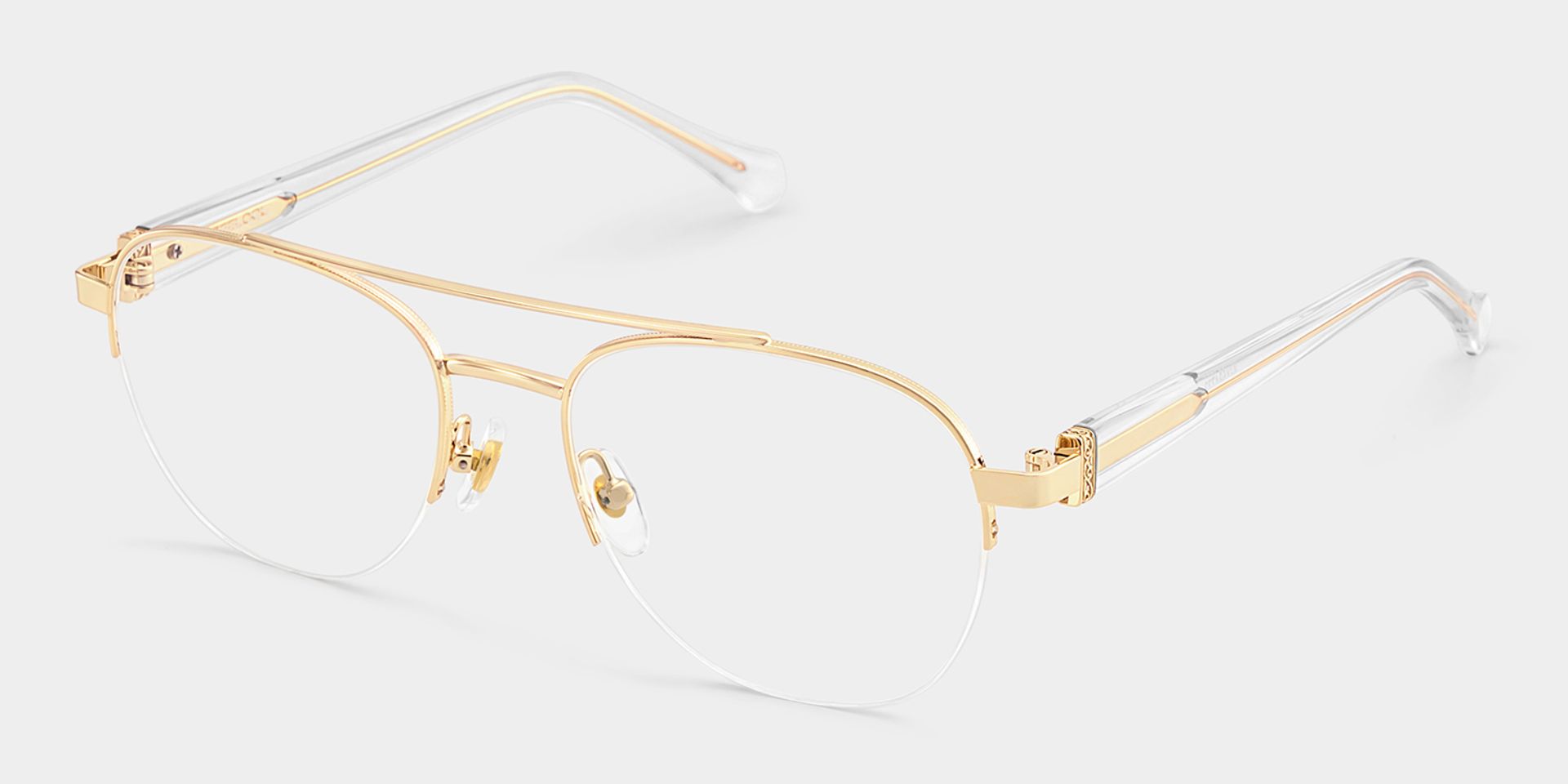 Emily Light Gold Frame Glasses with Aviator Frame Online | ZEELOOL3