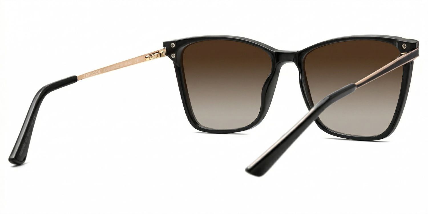 Tricee Square Black Glasses With Gold Arms For Females | Zeelool3