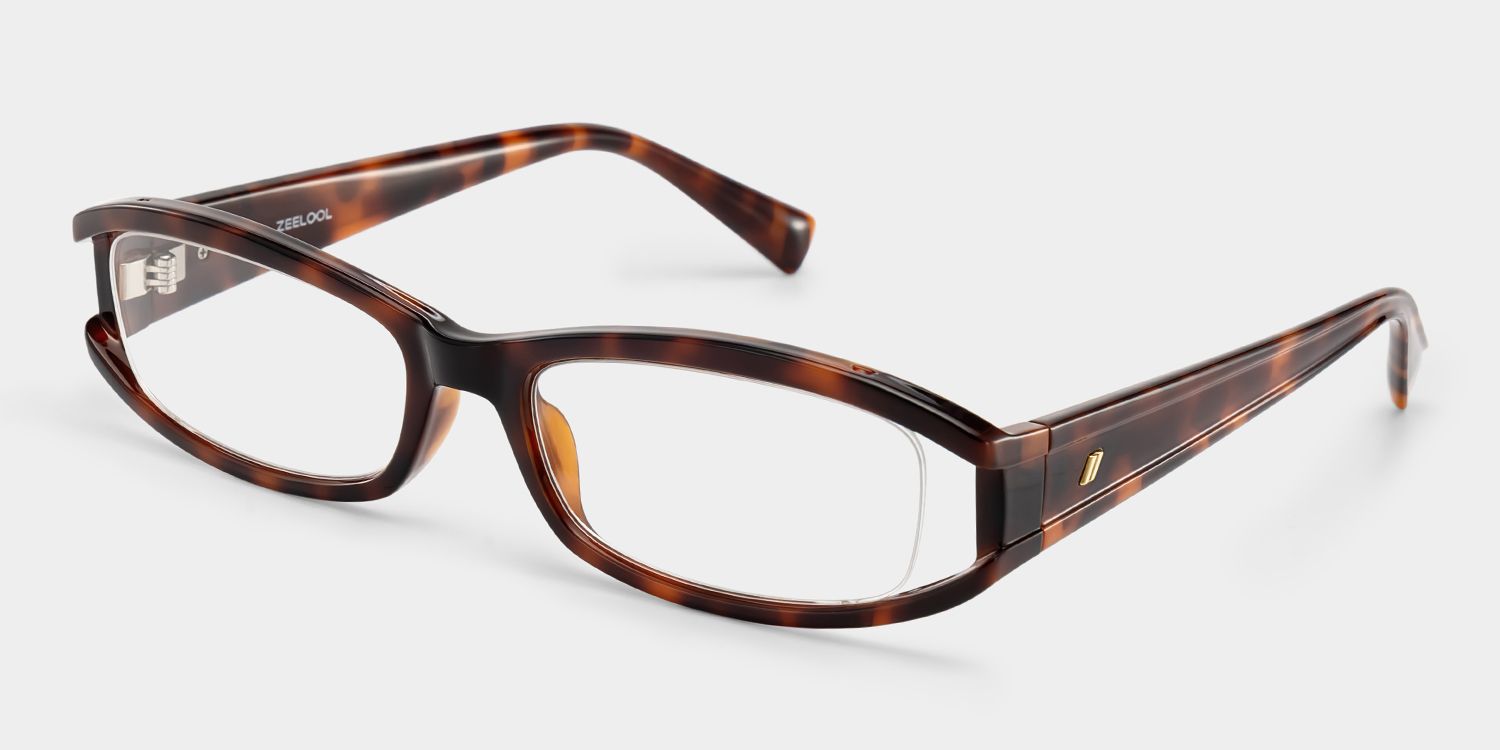 Willow Brown Tortoise Rectangle Glasses for Women | ZEELOOL display picture 1
