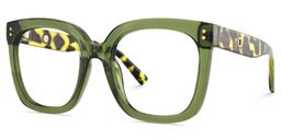 Ebony Square Green Tortoise Glasses4