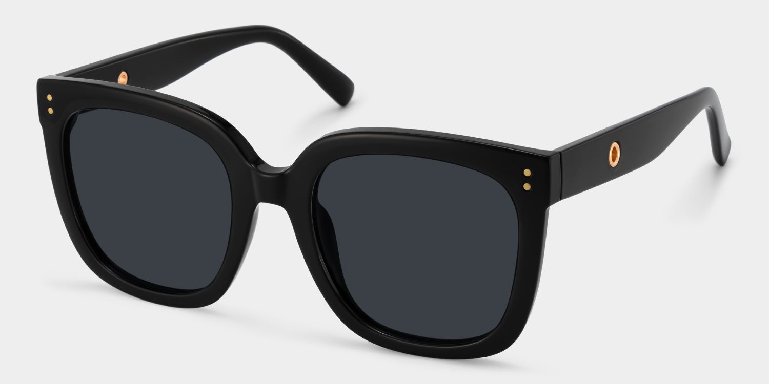 SALO de BLACK　2個セット Ebony Plastic Black Square Frame Sunglasses | ZEELOOL