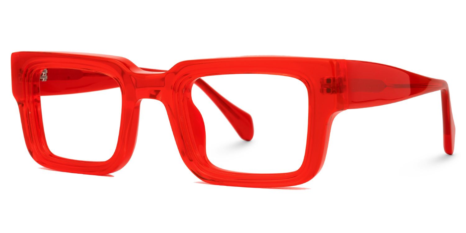 Glaucia Square Red Glasses | Zeelool Glasses1