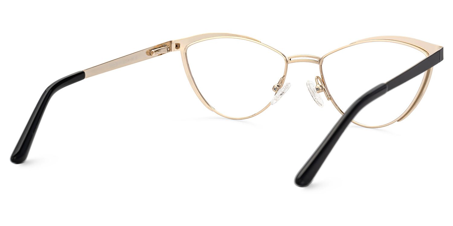 Sydney Cat Eye Metal  Black Frame Glasses | Zeelool3