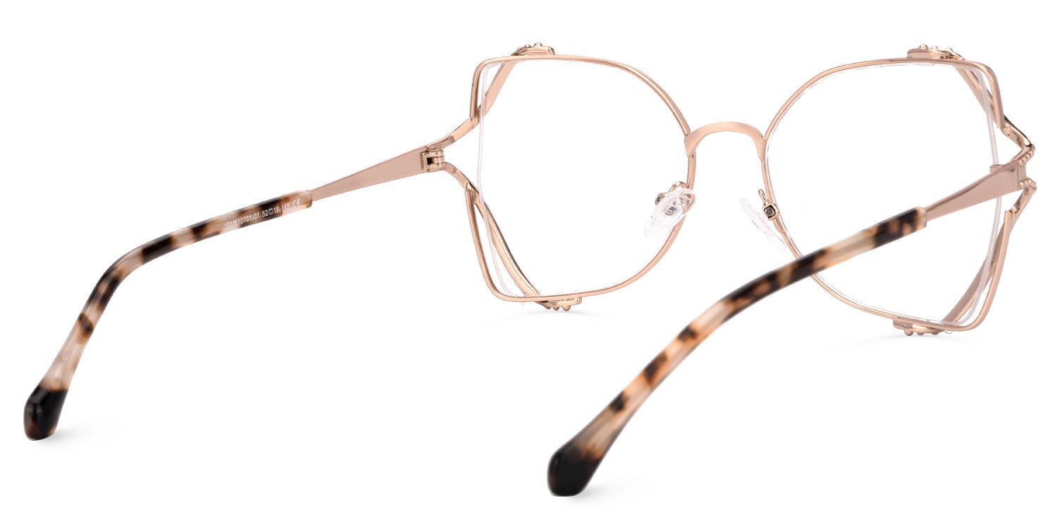 Mcconico Designer Eyeglasses in Butterfly Rose-Gold Frame3