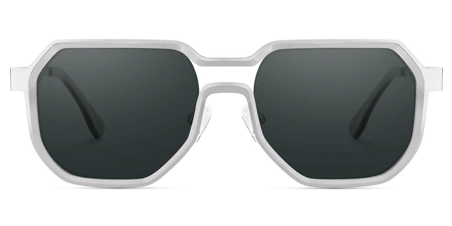 Men's Geometric Sunglasses in Silver Color1