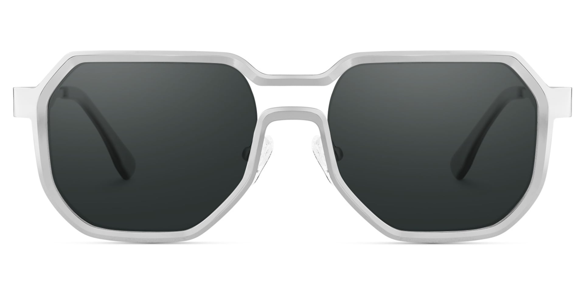 Men's Geometric Sunglasses in Silver Color1