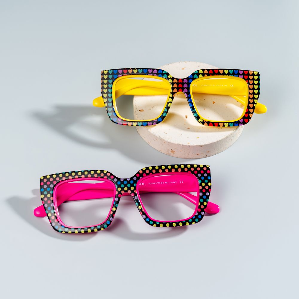 Kent Acetate Rainbow Frame Glasses with Square Shape | Zeelool0
