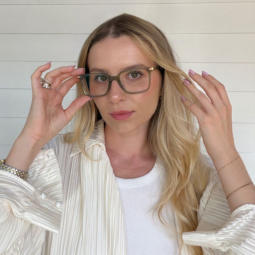 Goveo Rectangle Green Glasses