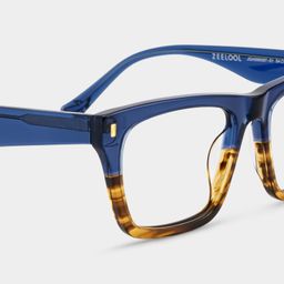 Brookins Blue Brown Rectangle Glasses5