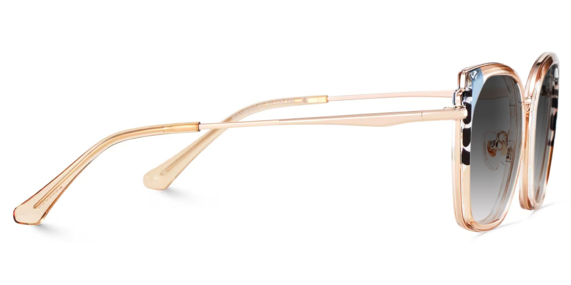 Beige Metal Frame Glasses With Wide Size For Women3