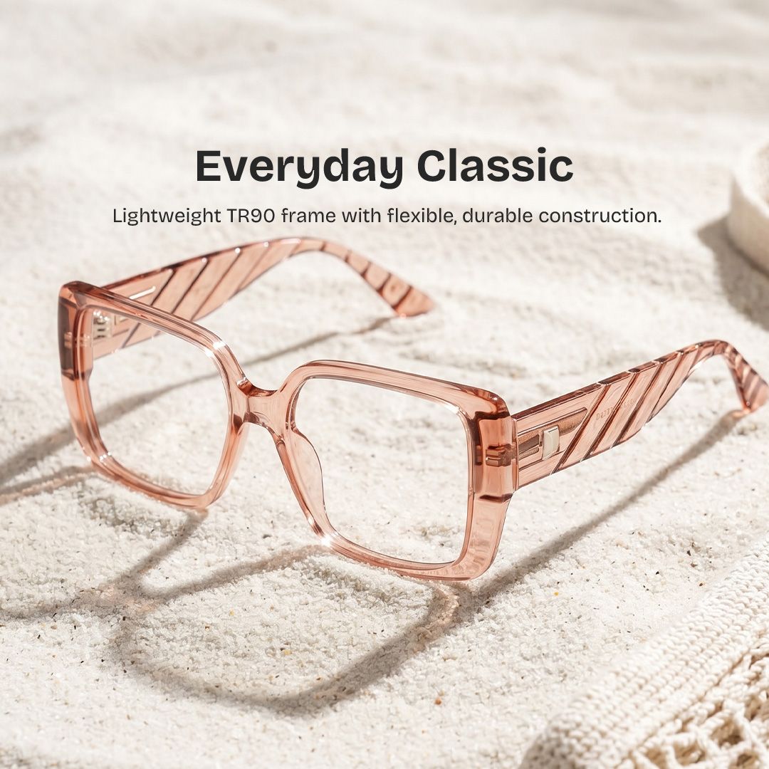 Maya Thick Brown Square Clear Frame Glasses Online | ZEELOOL