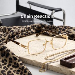 Olivia Gold Rectangle Glasses0