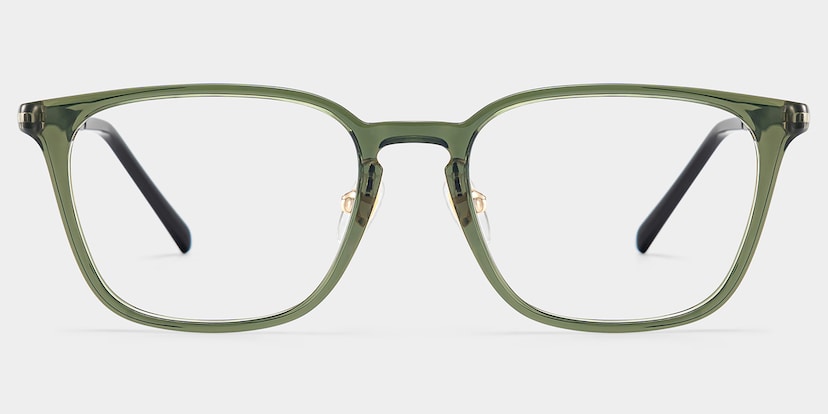 Lily Rectangle Green Glasses