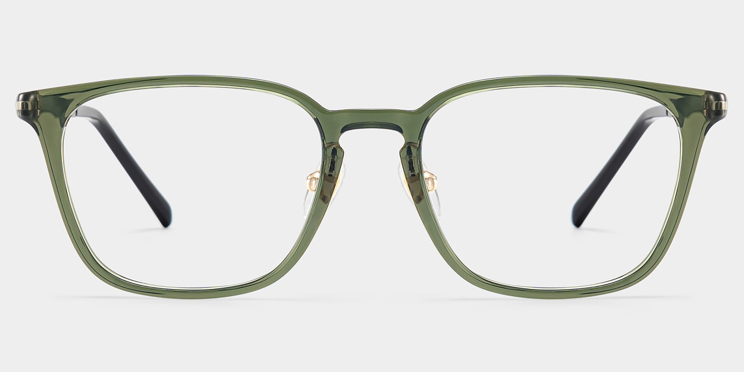 Lily Rectangle Green Glasses