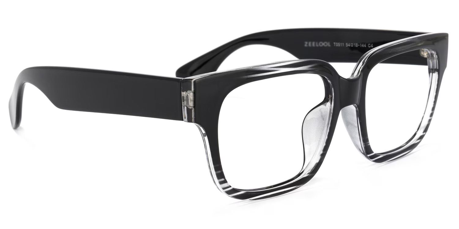 Colin Rectangle Black Chunky Frame Glasses for Men3