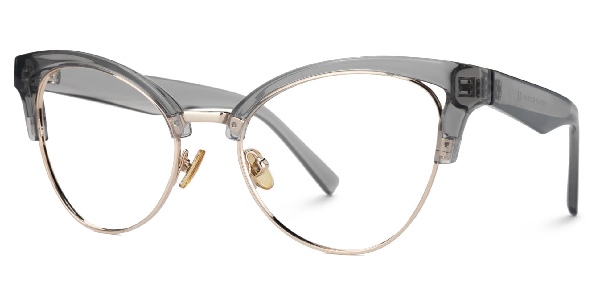 Charlene Browline Gray Eyeglasses and Cateye Frames1
