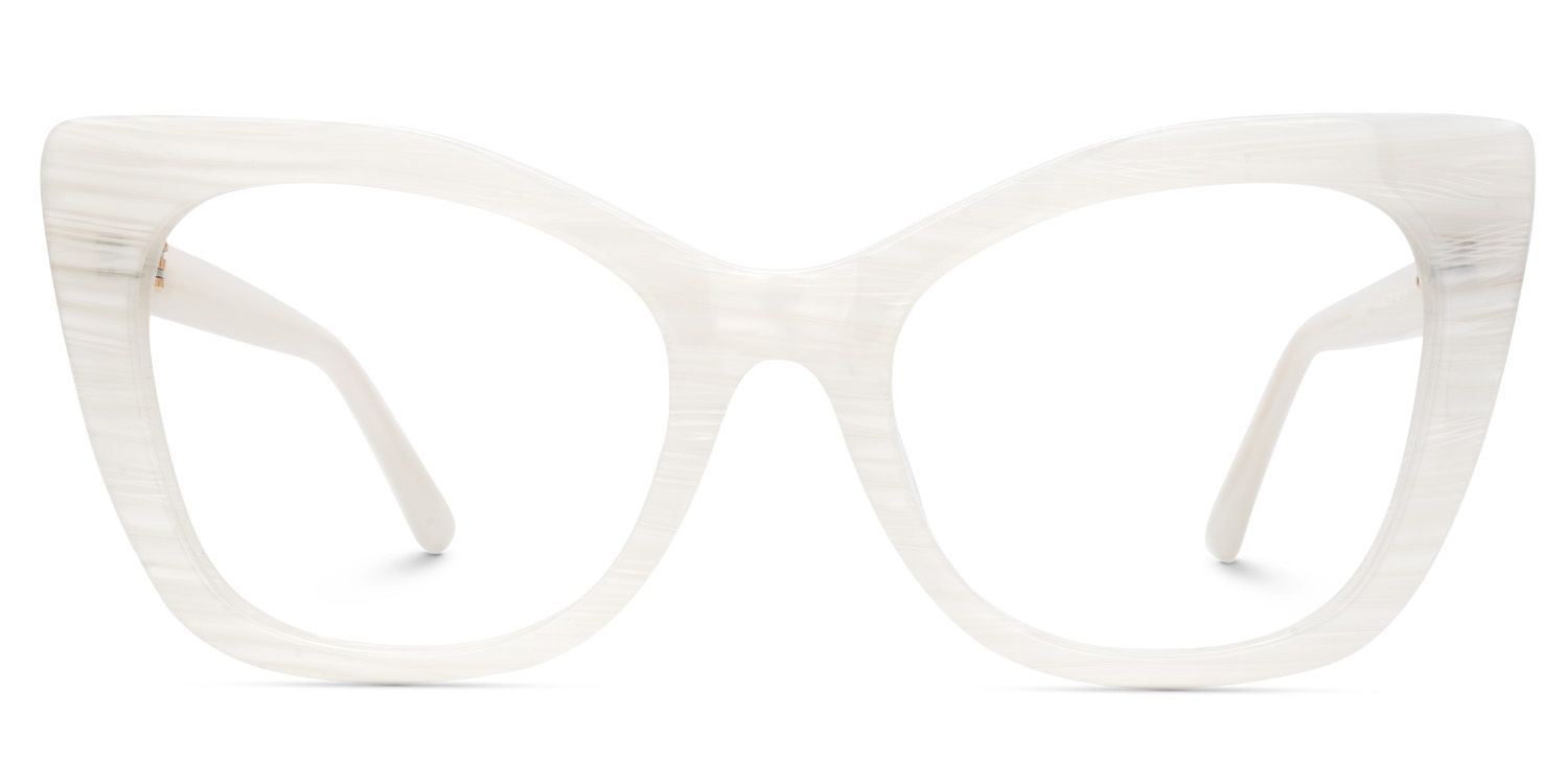 Vela Cateye White Designer Glasses on Sale | Zeelool0