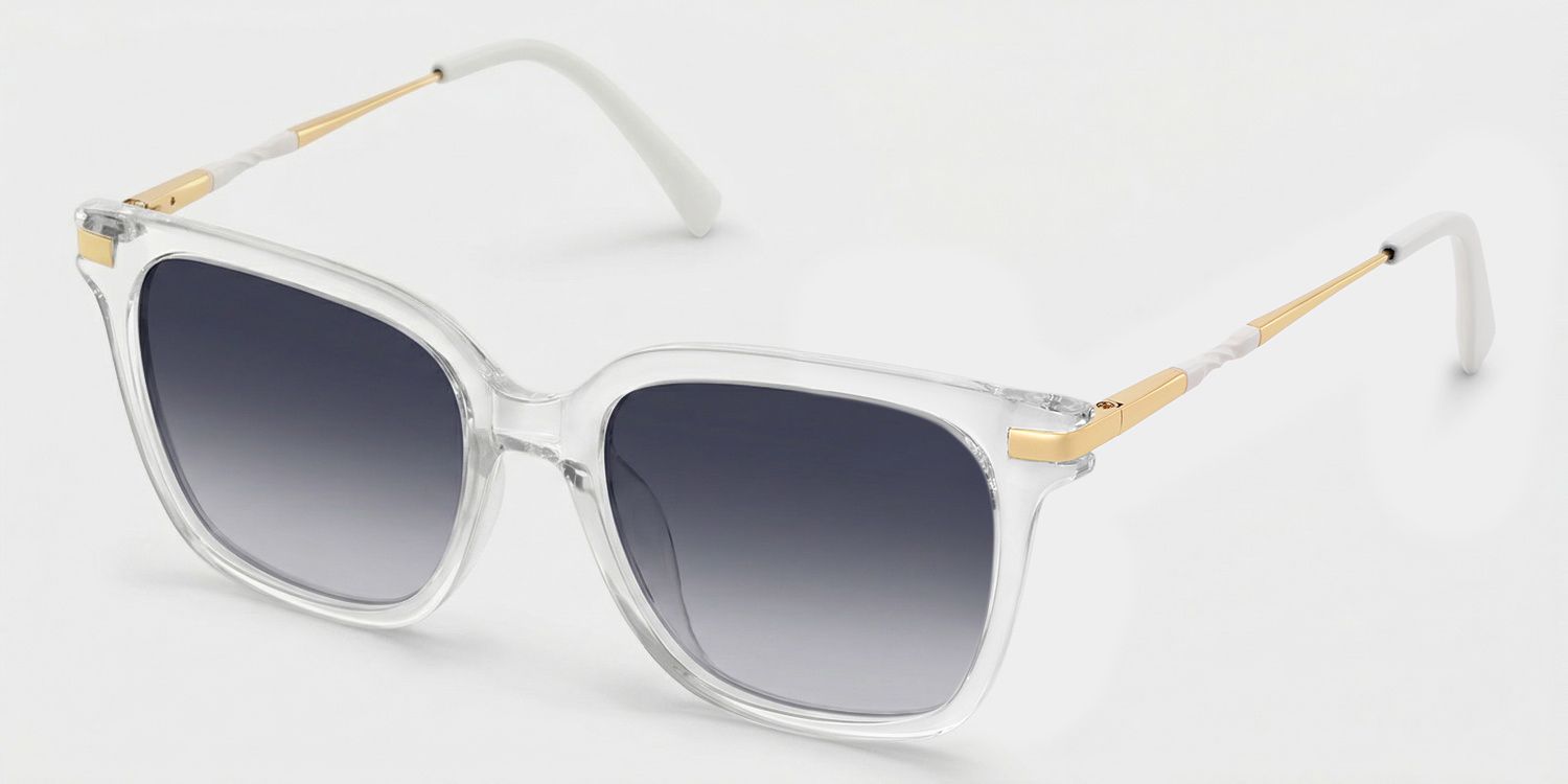 Jacqui Clear Square Polarized Sunglasses for Driving | ZEELOOL2