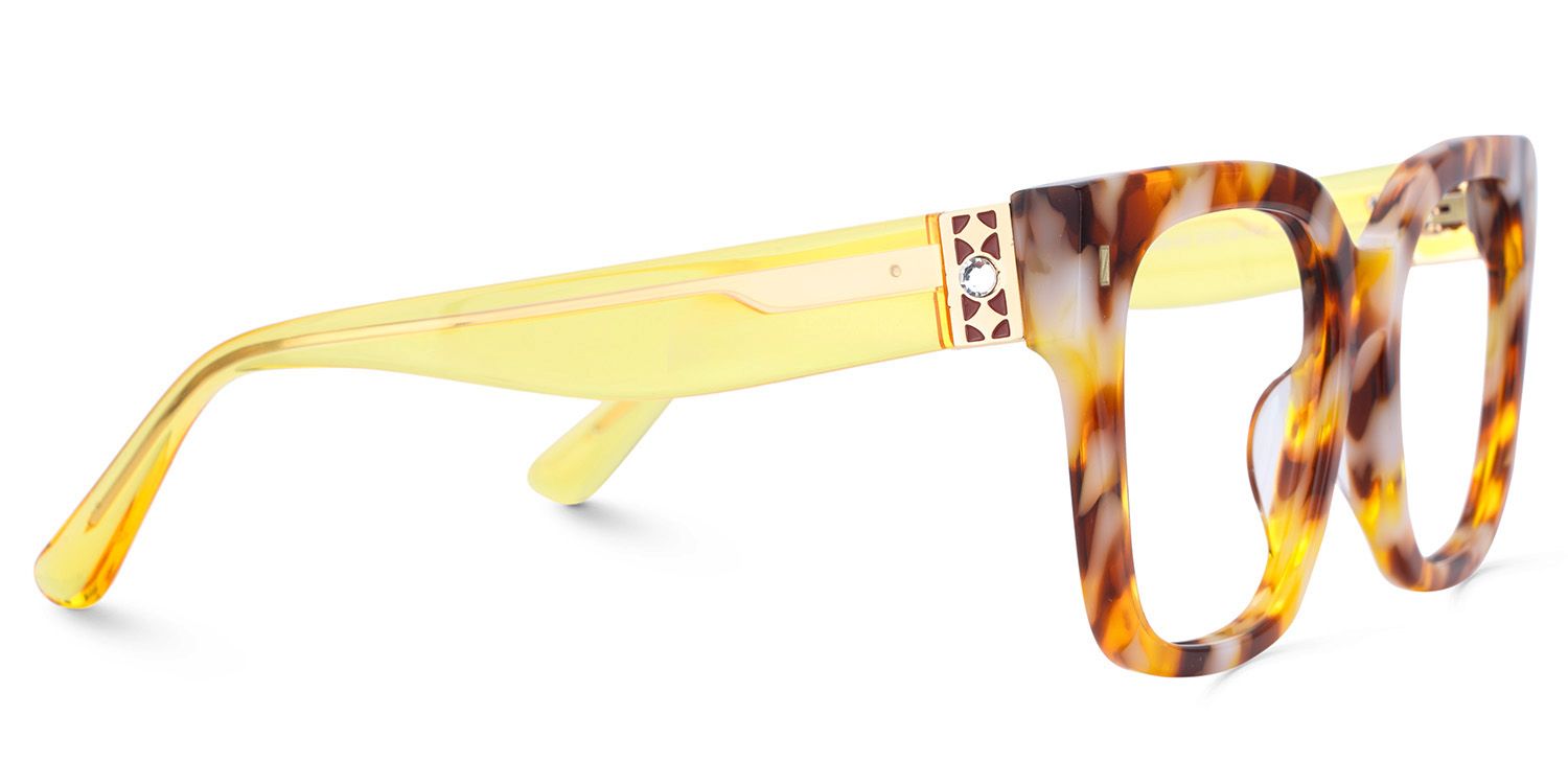 Designer Scicluna Glasses in Full-frame With Transparent Yellow Temples4