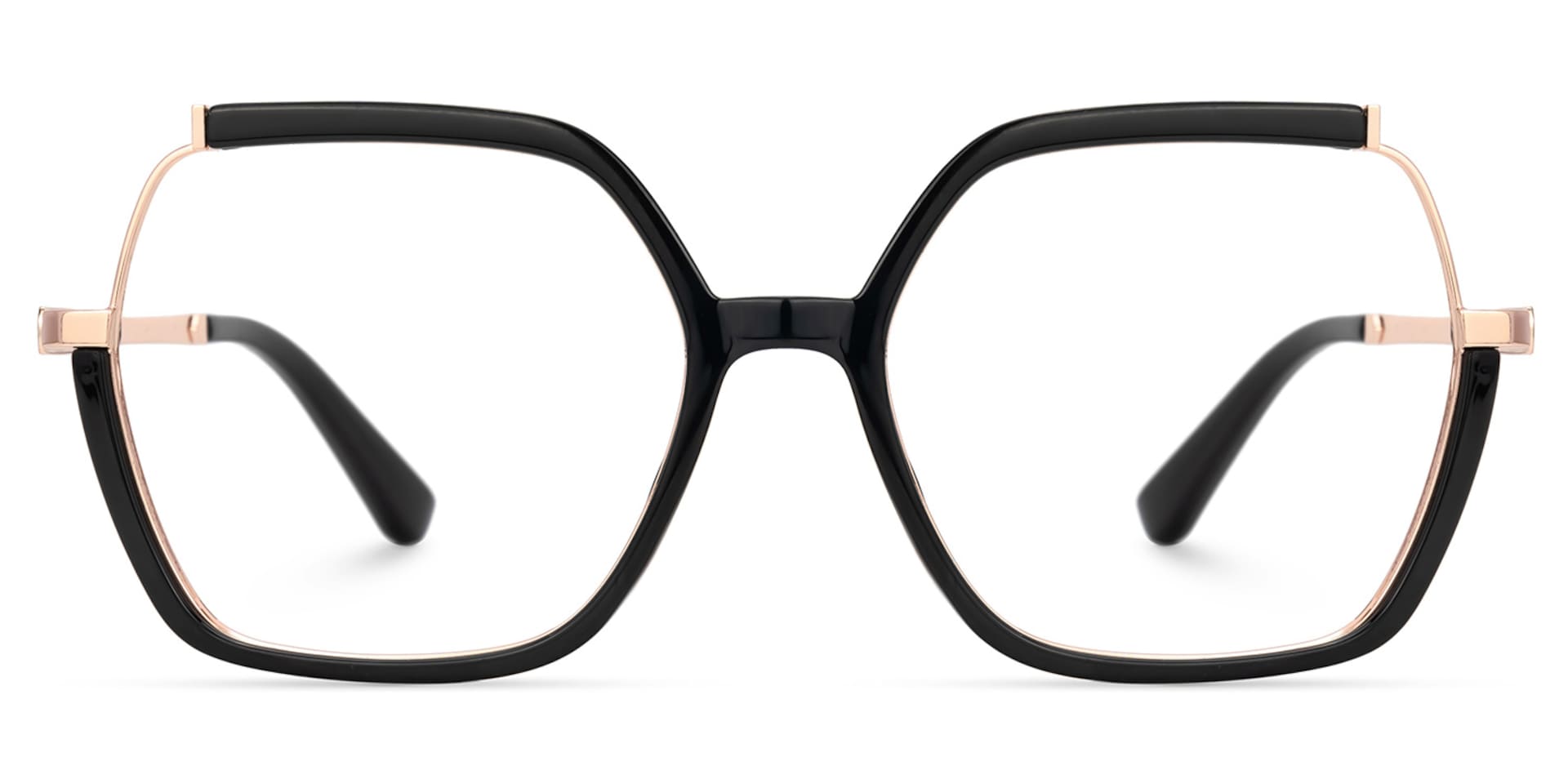 Alexia Mixed-Materials Square Black Frame Glasses | Zeelool0