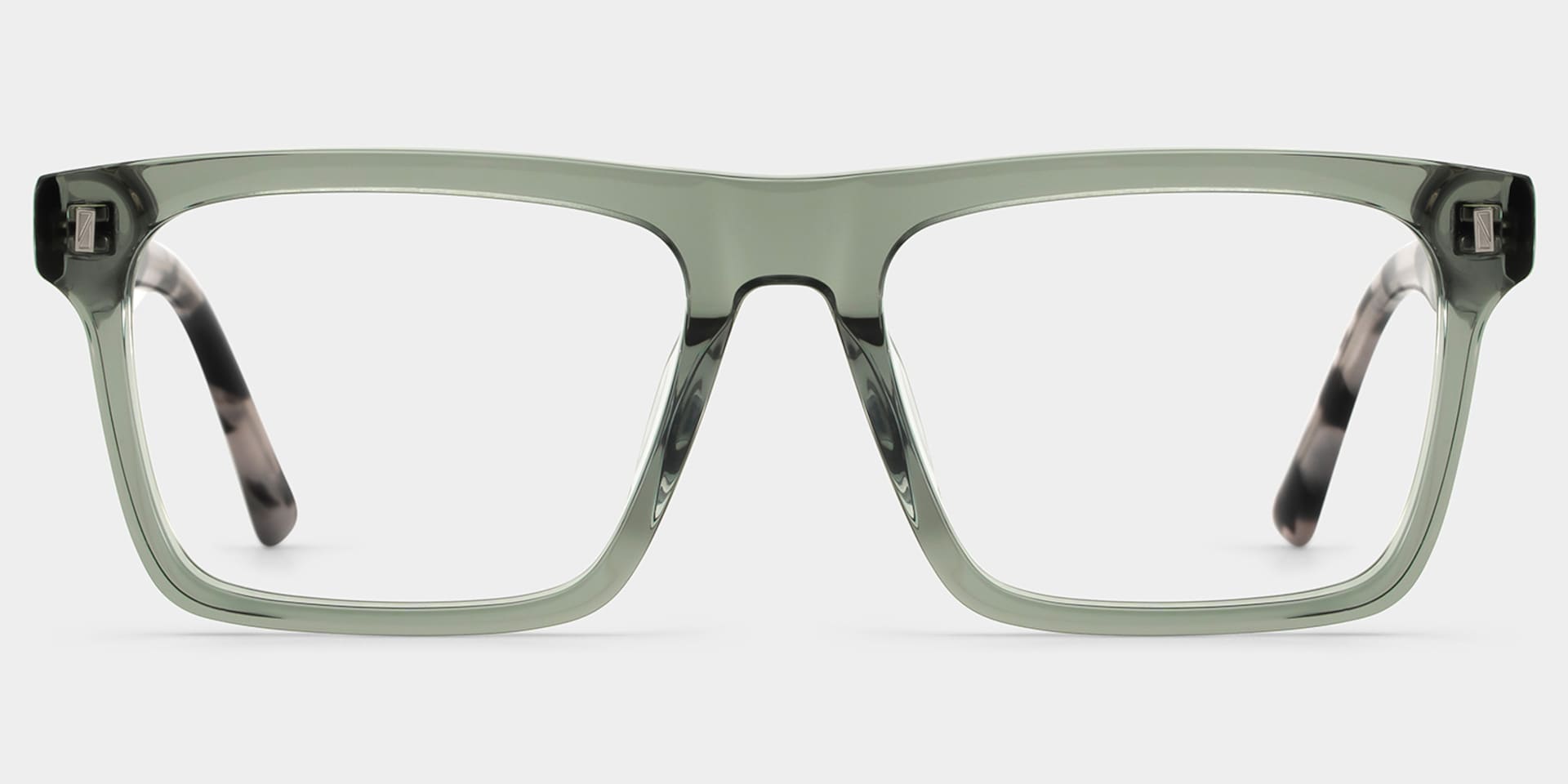 Rectangle Gray Green Eyeglasses- Henry Acetate Frame Glasses1