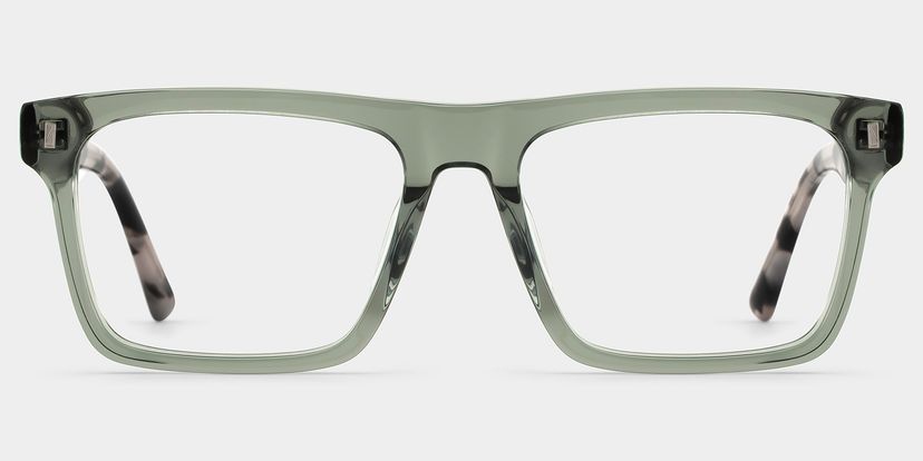 Henry Rectangle Gray Green Glasses