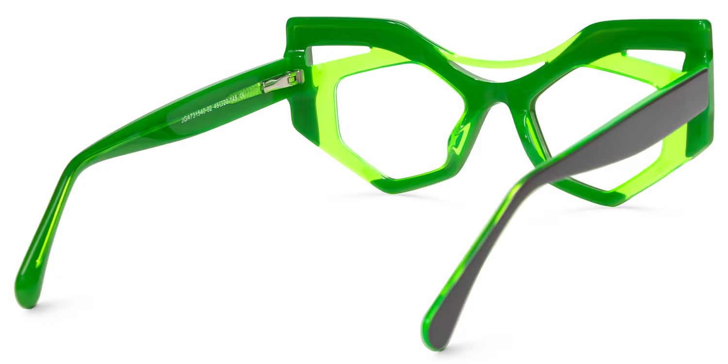 Mondal Geometric Green Glasses | Zeelool Glasses3