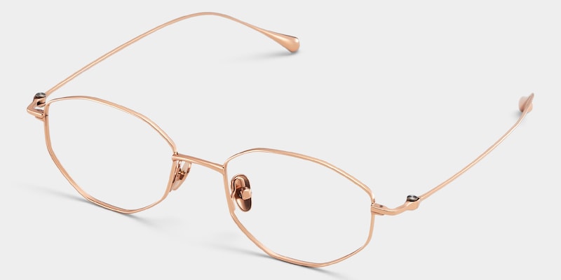 Everett Gold Frame Glasses with Geometric Frame Online |  ZEELOOL3