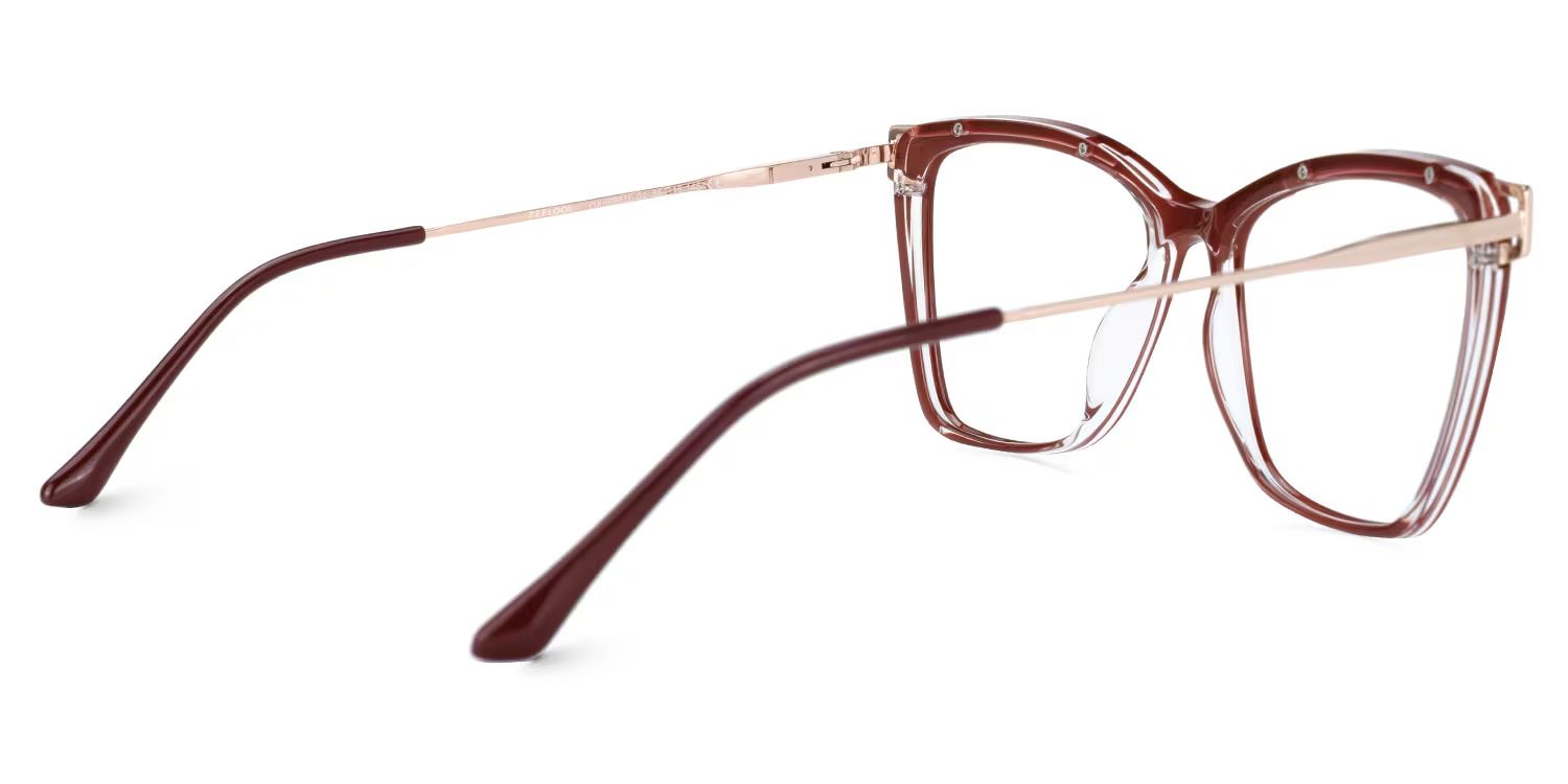 Krystle Square Red Eyeglasses and Clear Frames3