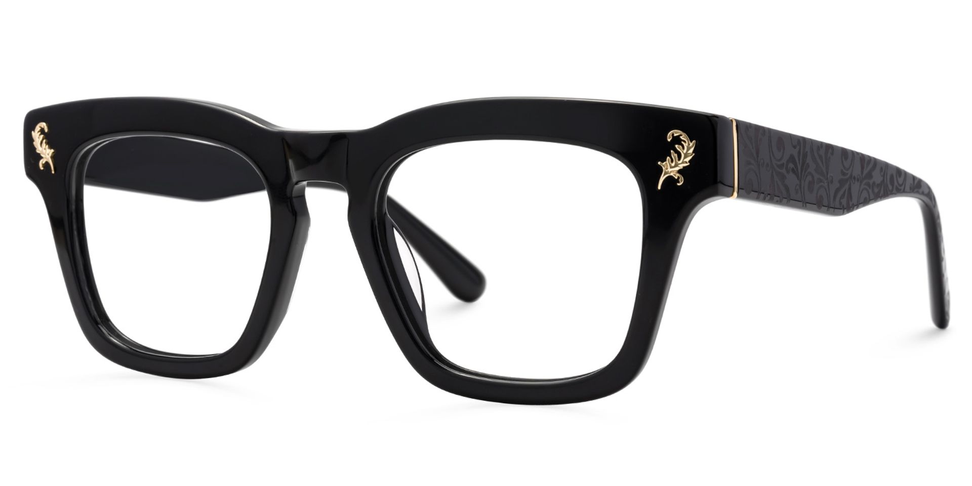 Square Black Classic Glasses - Dodard Acetate Frame Glasses1